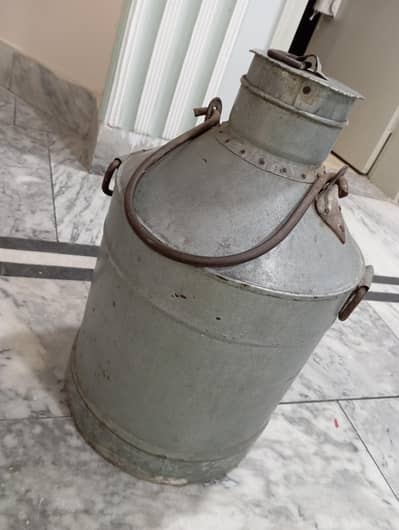 Heavy Metal Milk Drum / Doodh Dhol with Lid (Good Condition)