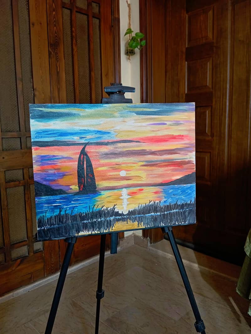 sunset oil painting 0