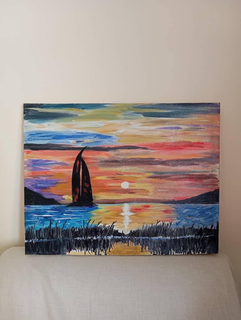 sunset oil painting 1