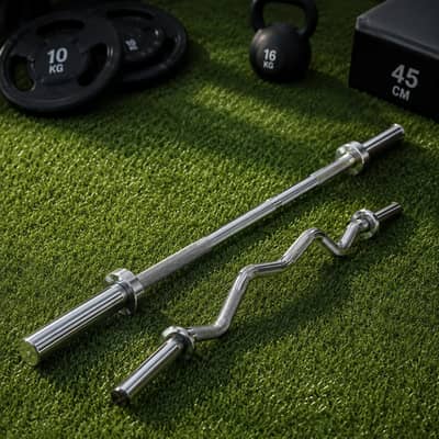 Straight or EZ Curl Barbell Bars Best Quality