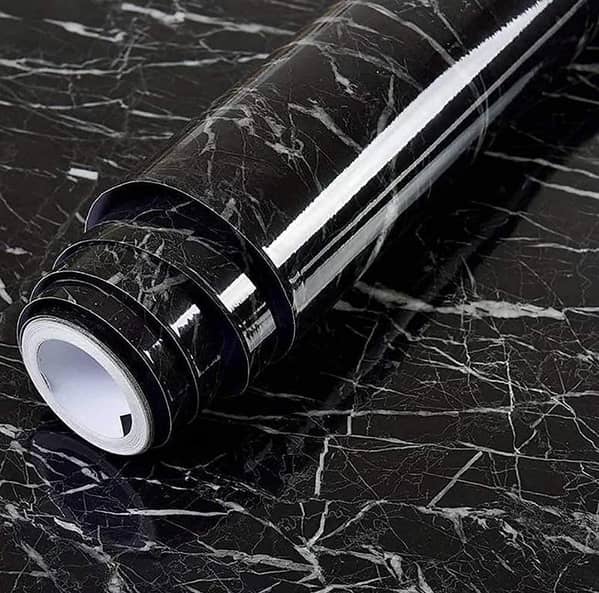 60cm x 200cm Self-Adhesive Marble Sticker Roll for Kitchen, Countertops, Walls & Furniture (Waterproof PVC)