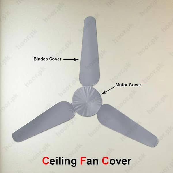 All Sizes: 3 Blades and 1 Motor Cover Set for Random Colors – Parachute Fabric Ceiling Fan Cover, Universal/Standard Size