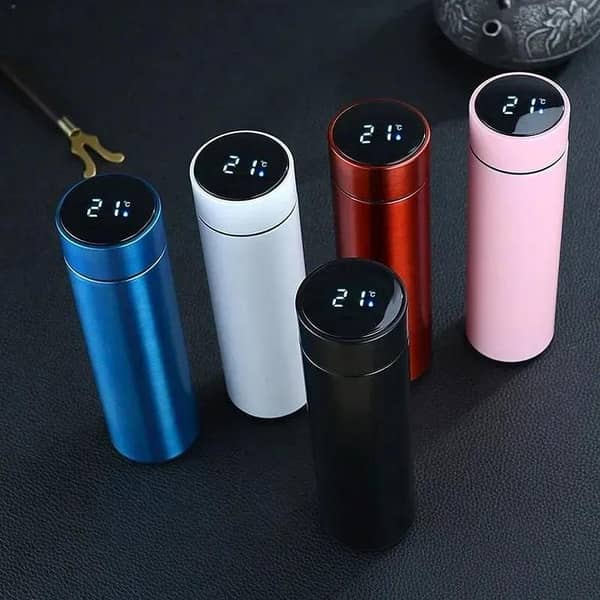 Smart LED Temperature Water Bottle 500ml | Stainless Steel Hot & Cold Bottles with Vacuum Thermos Flask Temperature Water Bottle, Smart Thermos Water Bottle, LED Temperature Display Vacuum Flask Thermos, 500ML Stainless Steel Intelligent Hot Cold Vacuum F