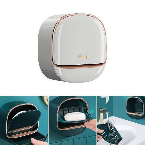 Luxury Soap Holder with Drain Tray - Wall-Mounted, Adhesive, Keeps Soap Dry and Ready in Shower