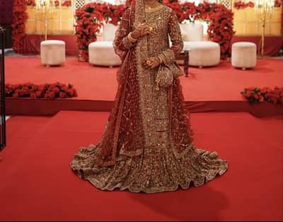 Luxury bridal Farshi lehnga for sale on half price