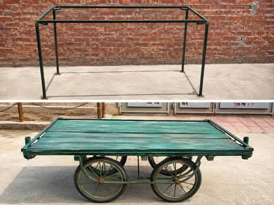 Used Heavy Duty Iron Rehri / Loading Trolley