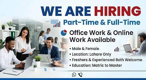 OFFICE WORK AND PART TIME WORK AVAILABLE FOR MALES AND FEMALES