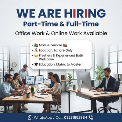 WE ARE HIRING MALES AND FEMALES STAFF FOR PART TIME WORK