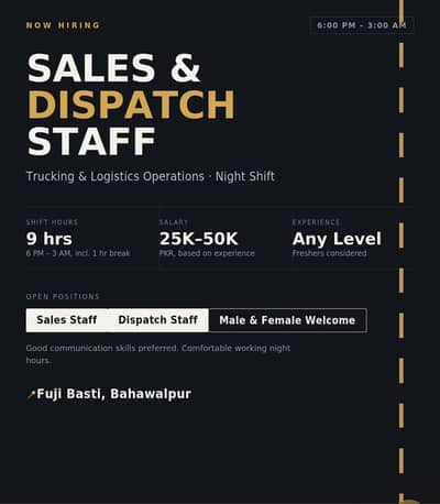 Need experience Sales executive  or Dispatchers