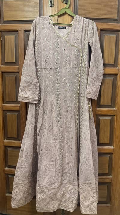 heavy lilac chiffon embroidery