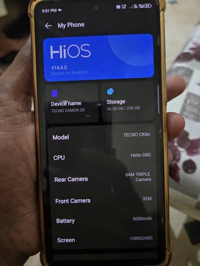 Tecno camon 20 PTA 256GB 03235846058