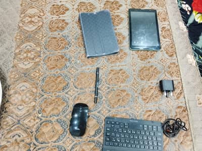 this tab is best and  had keyboard mouse pen tablet case wire charger