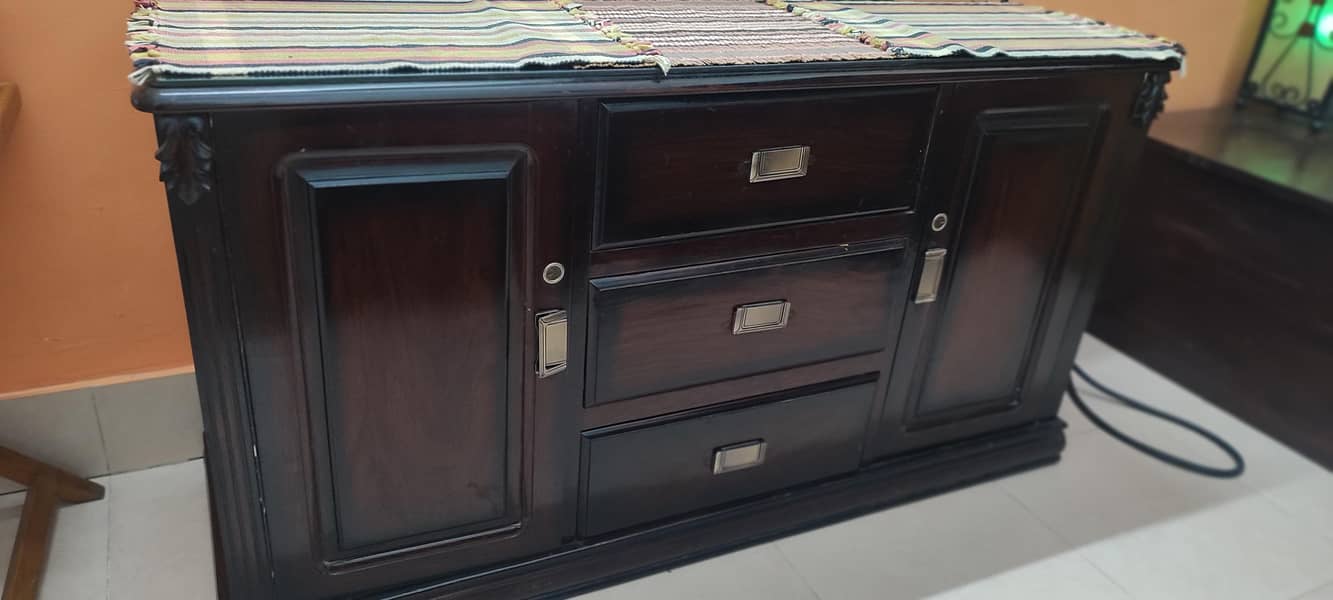 Dressing Table with Mirror – Solid Tali Wood 1