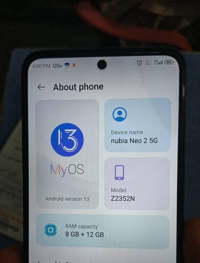 Nubia neo 2 5g 10/10 with full box  Pta approved  No open no repair