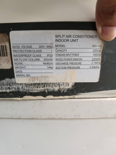 Split AC for Sale Model Electrolux SEA-1971