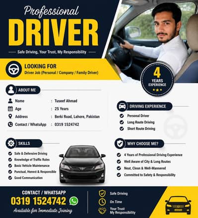 need driver job in Lahore