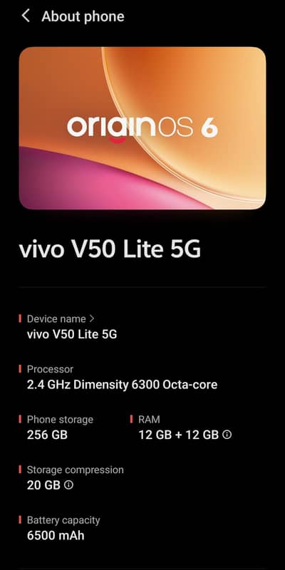 VIVO V50 LITE 5G