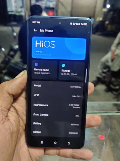 Tecno CAMON 20 256/8 original changer with box