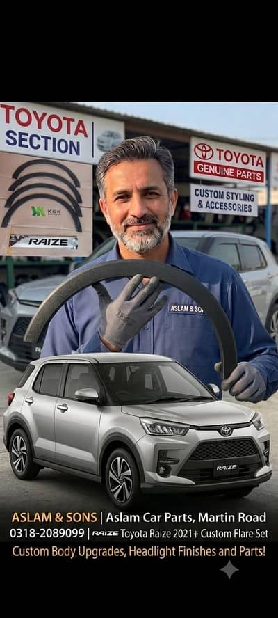 Raize Rocky fender flare golay wheel arch Aqua Yaris vezel dayz parts