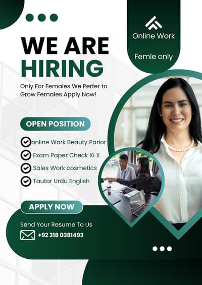 Jobs For Female for more details Please contact