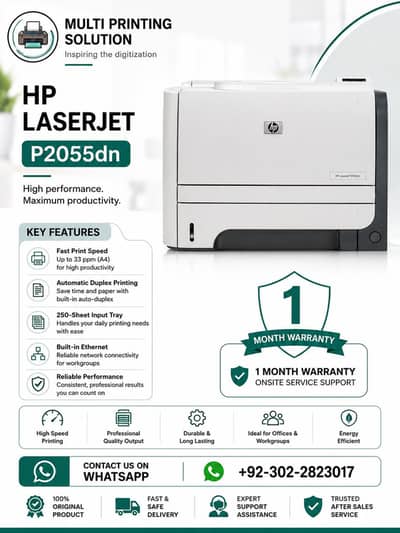 HP LaserJet Printer 2055dn Branded Fresh condition