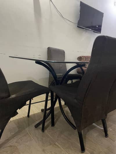 6 chairs iron dinning table