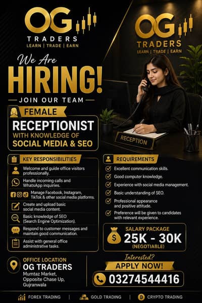 Receptionist + Social Media Management