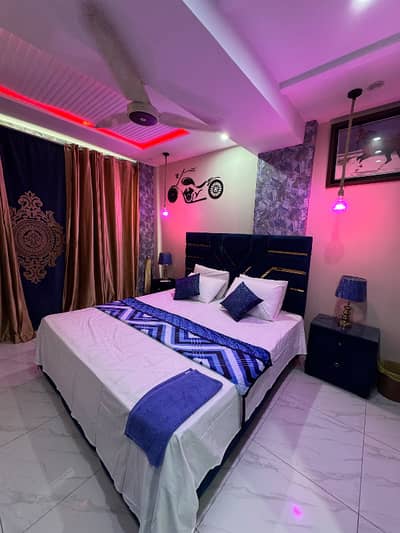One bedroom apartment daily basis rent per day bahria town Lahore