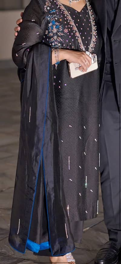 silk dress Midnight Black Embellished
