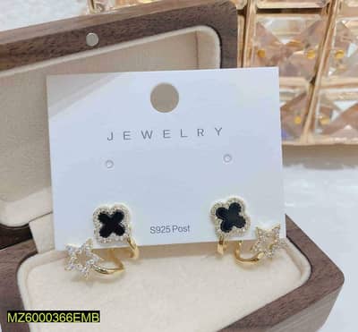 Star & clover earrings s925 Gold plated Lightweight