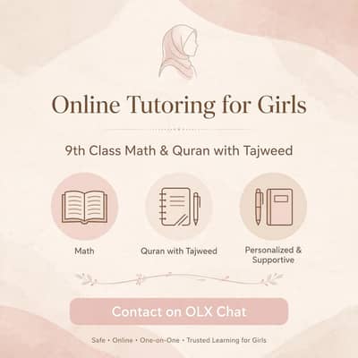 class 9 math or al quran tutor needed online