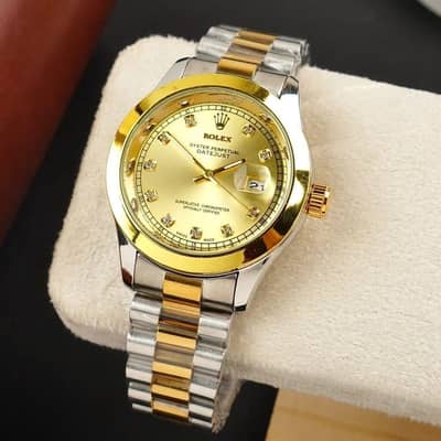 Rolex Two Tone black & Golden Dial Watch