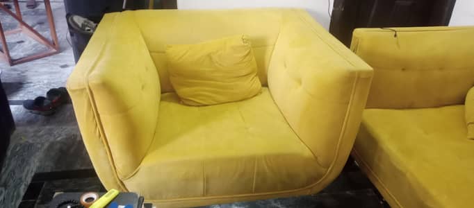 Custom Made Luxury Sofa Set (3+2+1) with Center Table - Good Condition