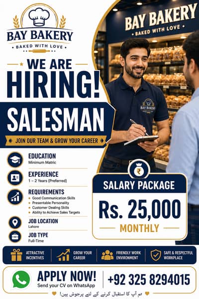 Sales man Fresher Or Experience Holder