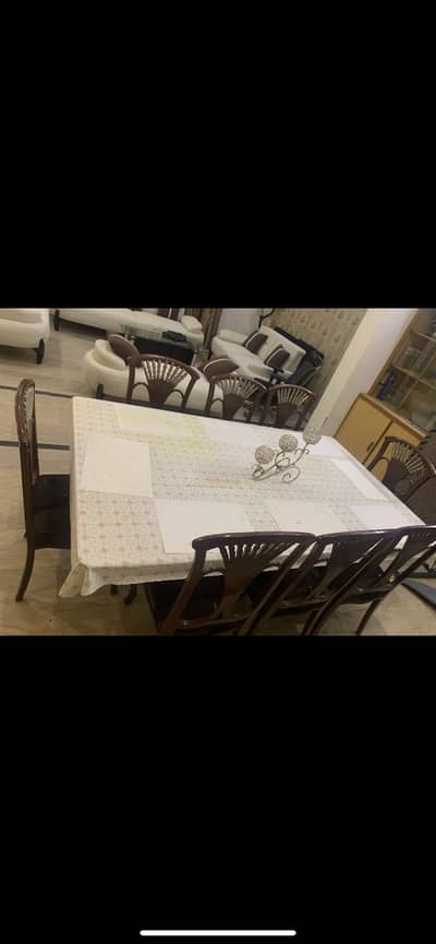 8 chairs dinning Table All glass