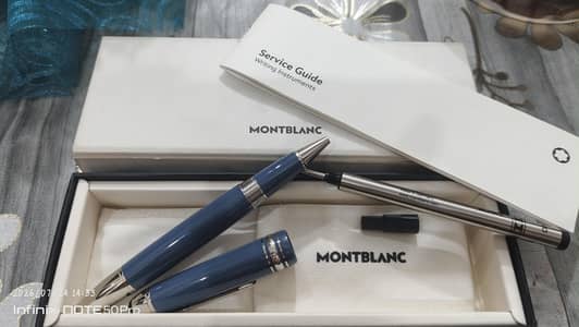 Mont blanc  roller ball pen. . Meisterstruck glacier le grand
