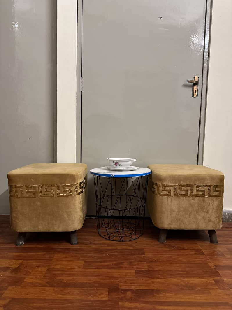 2 stools and table 2