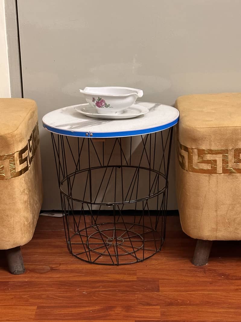 2 stools and table 3