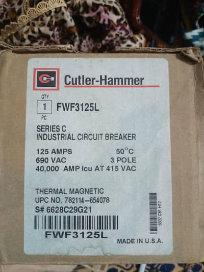 Original Cutler-Hammer (Eaton) FWF3125L Industrial Circuit Breaker