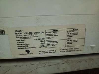 Haier split ac 2ton capacity