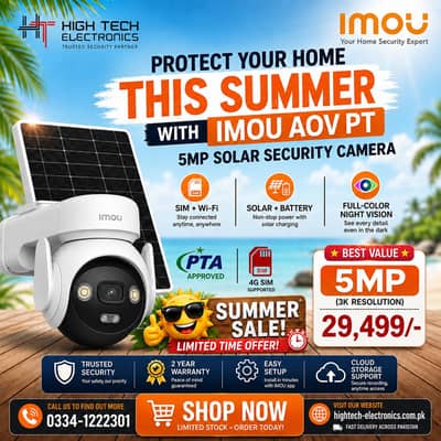 Imou AOV PT 3K 5MP 4G SIM Solar WiFi IP Camera