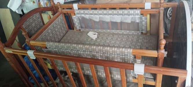 double baby wooden cot