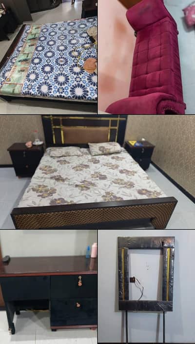 KINGS SIZE BED SET WITH OTHER ACCESSORIES