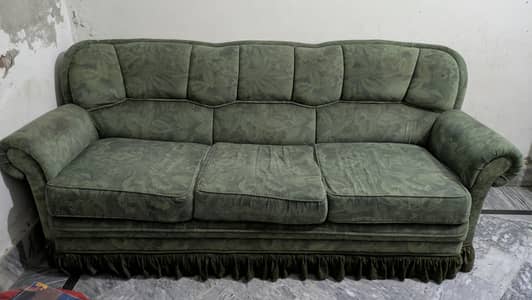 green color sofa set