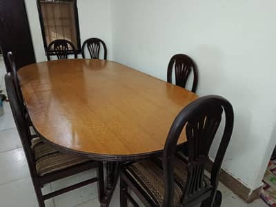 pure wooden 8-Seater dining table ll with 6 chairs