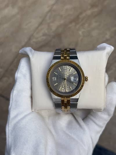 ROLEX STYLE BESTWIN 2-TONE MEN'S WATCH - HONEYCOMB DIAL | BRAND NEW