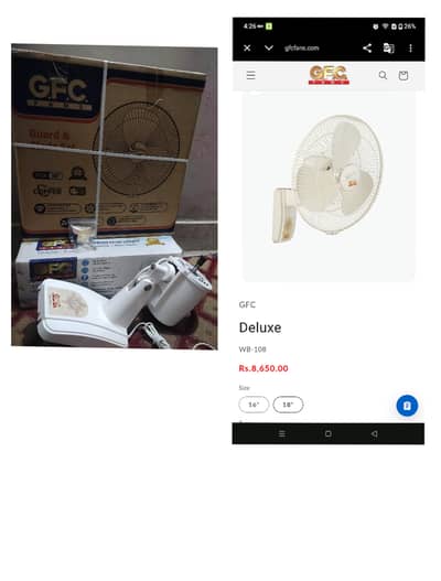 New Fan GFC bracket fan just box khrab hai