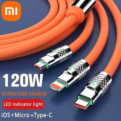 100W Fast Charging Cable Multi Charger Cable Nylon Braided Multiple U