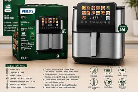 Phillips Air Fryer 16 liter LED Display Latest Model