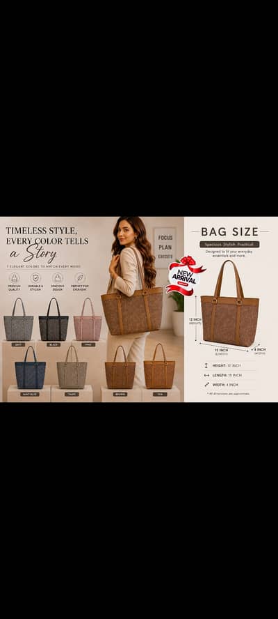  Big Size Tote Bag for Girls   Unique Design  Premium Quality 